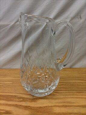 10.5” Mouth blown BLOCK Crystal Pitcher